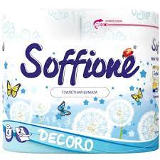 Туалетная бумага Soffione Decoro Blue 2 слоя 4 рулона