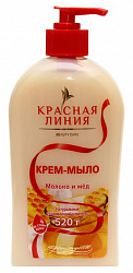 Крем - мыло жидкое Красная Линия Молоко и Мед 520 г