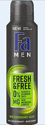Дезодорант - спрей Fa Men Fresh&Free Мята и бергамот 150 мл