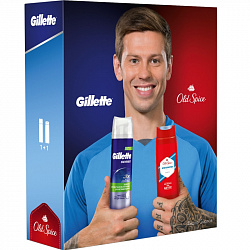 Подарочный набор Gillette&Old Spice (пена для бритья Series 250мл и гель для душа WhiteWater 250мл)
