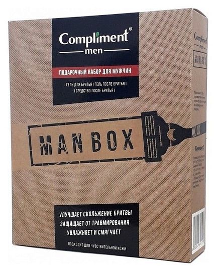 
                                Подарочный набор Compliment Men №1910 Man Box (гель для бритья + гель после бритья + средство после бритья)