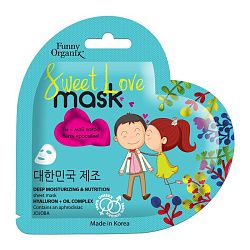Тканевая маска для лица Funny Organix Глубокое увлажнение и питание для всех типов кожи 22 г