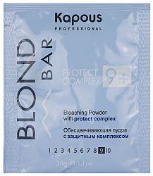 Пудра для волос Kapous Professional Blond Bar обесцвечивающая с защитным комплексом 9+ 30 г