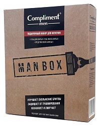 Подарочный набор Compliment Men №1910 Man Box (гель для бритья + гель после бритья + средство после бритья)
