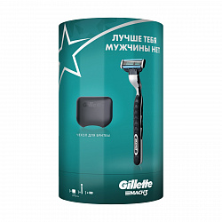 Подарочный набор Gillette Mach3 (бритва + кассета + чехол)