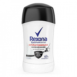 Дезодорант - стик Rexona Антибактериальная и невидимая на черном и белом 40 мл