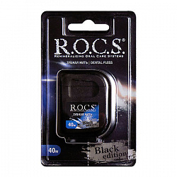 Зубная нить R.O.C.S. Black Edition расширяющаяся 40 м