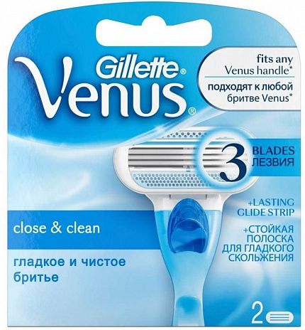 
                                Кассета сменная для бритья Gillette VENUS 2шт Топ